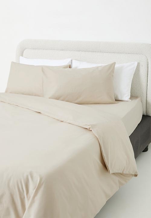 Sixth Floor - 144TC 100% Cotton duvet cover set - stone