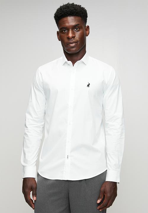 POLO - Men christian ls slim shirt - white