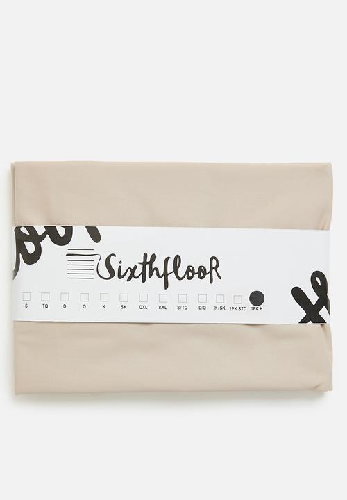 Sixth Floor - 144 tc 100% cotton king pillowcase stone