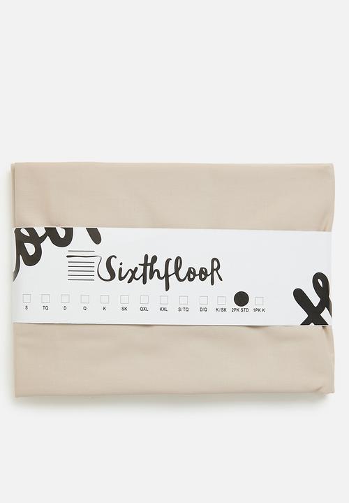 Sixth Floor - 144 tc 100% cotton std 2pk pillowcase stone