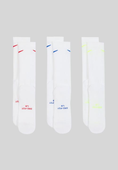Nike - Everyday Elevated Crew Socks (3 Pairs) - White/Ass
