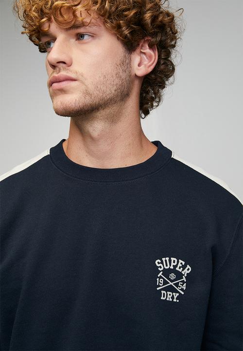 Superdry. - Athletic Club Crew - Nautical Navy Contrast