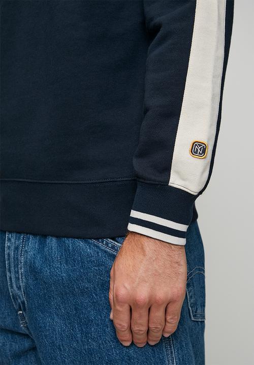 Superdry. - Athletic Club Crew - Nautical Navy Contrast