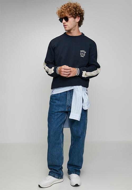 Superdry. - Athletic Club Crew - Nautical Navy Contrast