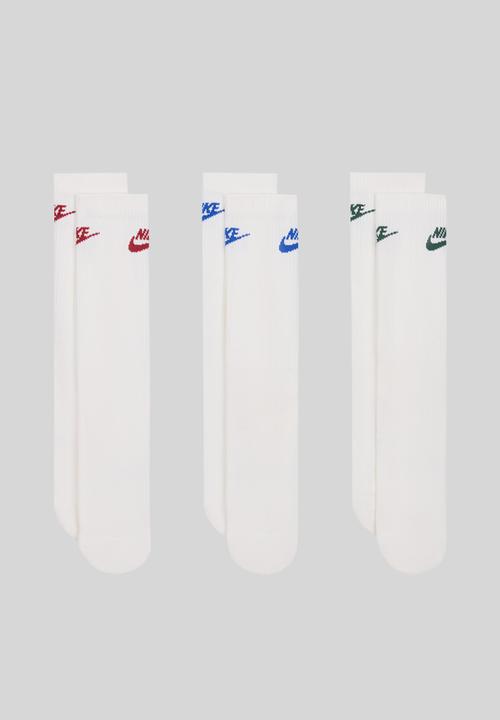 Nike - Everyday Elevated Crew Socks (3 Pairs)  - White/Multi