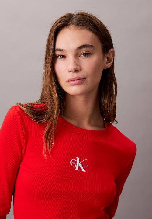 Calvin Klein - A- ls monogram baby tee - fiery red