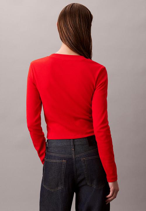 A- ls monogram baby tee - fiery red
