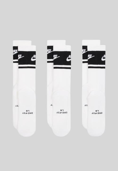 Nike - Everyday Elevated Crew Socks (3 Pairs) - White/Black/Wht
