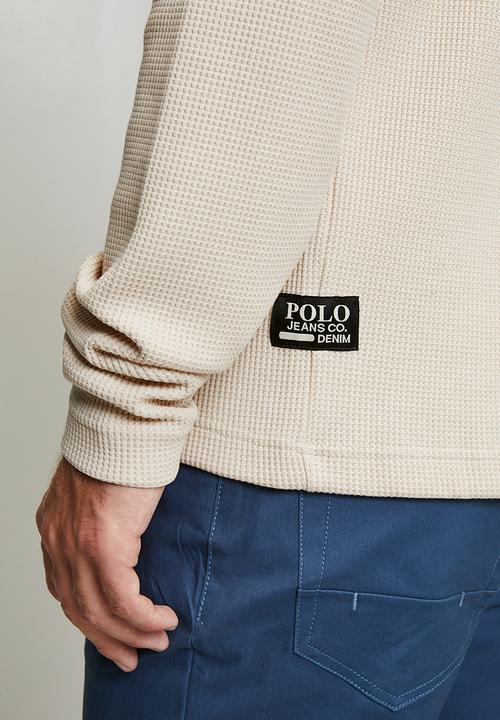 POLO - Slate Pjc Ls Henley Logo Sweat Top - Stone