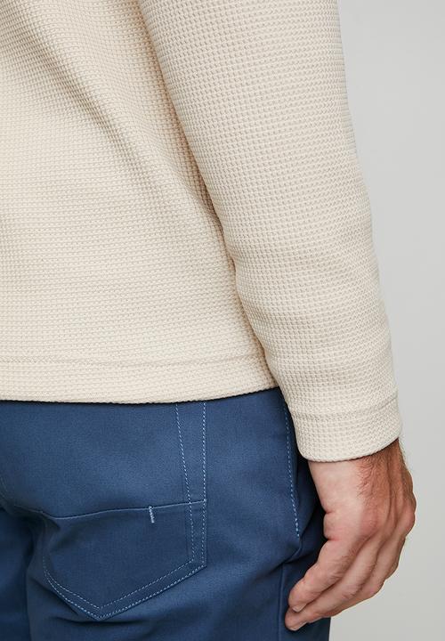 POLO - Slate Pjc Ls Henley Logo Sweat Top - Stone