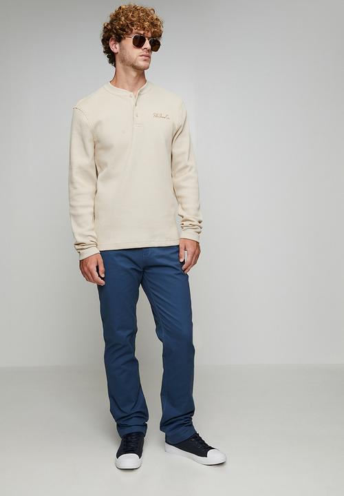 POLO - Slate Pjc Ls Henley Logo Sweat Top - Stone