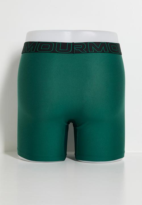 Under Armour - UA Tech™ 6inch Boxerjock - Multi Blue / Rack Green / Titanium