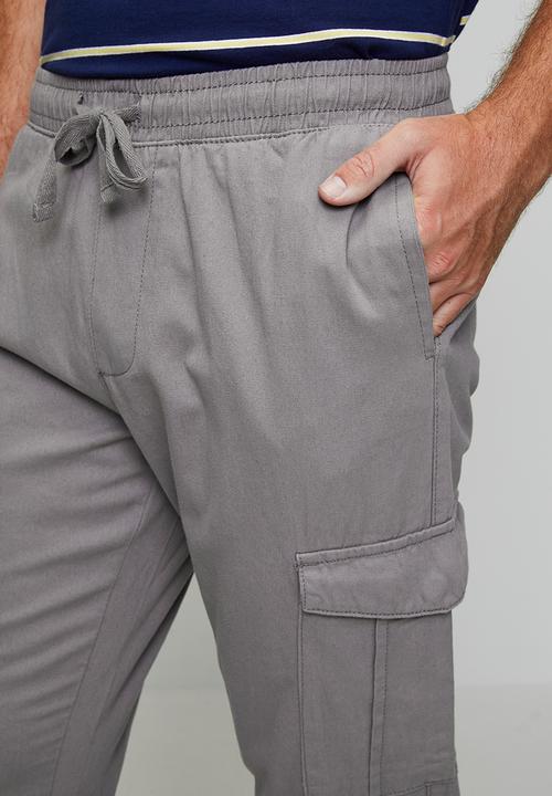 Brave Soul - Cotton Twill Cuff Pant - Mid Grey