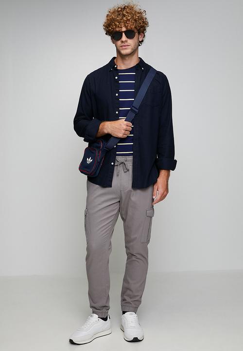 Brave Soul - Cotton Twill Cuff Pant - Mid Grey