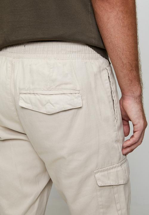 Brave Soul - Cotton Twill Cuff Pant - Stone