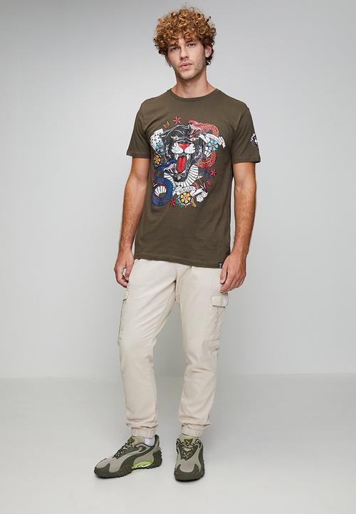 Brave Soul - Cotton Twill Cuff Pant - Stone