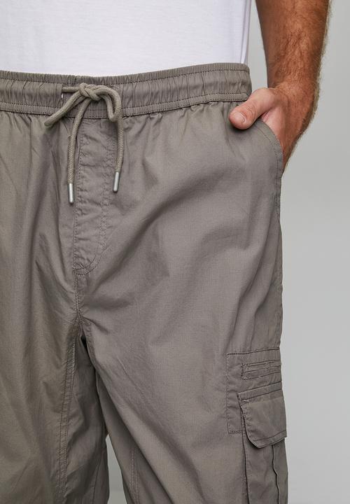 Brave Soul - Cotton Poplin Cargo Pant - Taupe