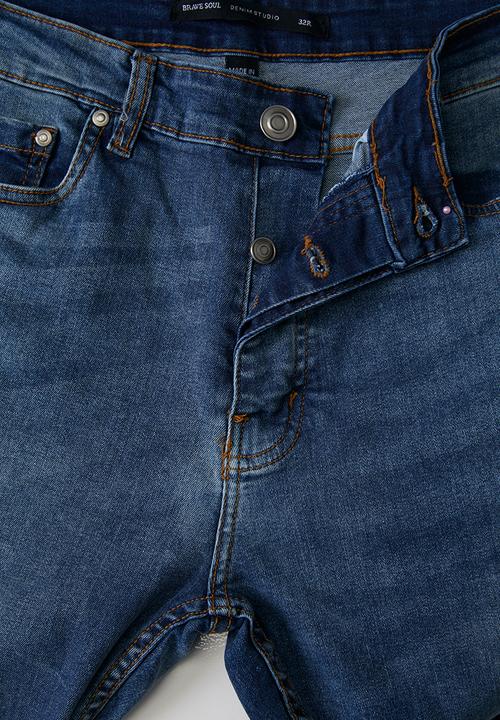 Brave Soul - Denim Skinny Fit Jean - Light Blue Reg Length