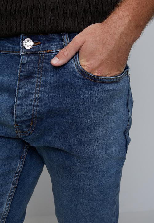 Brave Soul - Denim Skinny Fit Jean - Light Blue Long Length
