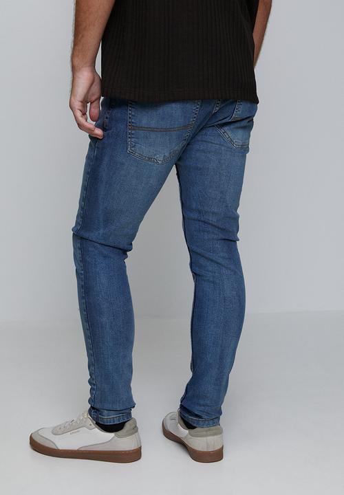 Brave Soul - Denim Skinny Fit Jean - Light Blue Long Length