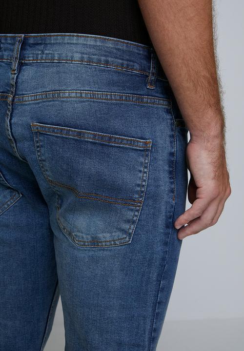Brave Soul - Denim Skinny Fit Jean - Light Blue Long Length