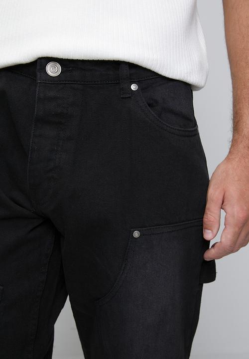 Brave Soul - Carpenter Loose Fit Denim Jean - Charcoal Long Length