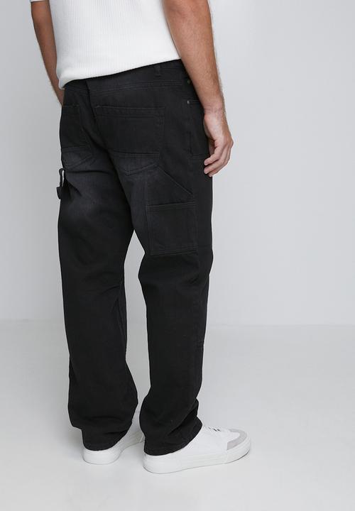 Brave Soul - Carpenter Loose Fit Denim Jean - Charcoal Long Length