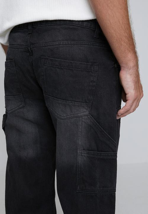 Brave Soul - Carpenter Loose Fit Denim Jean - Charcoal Regular Length