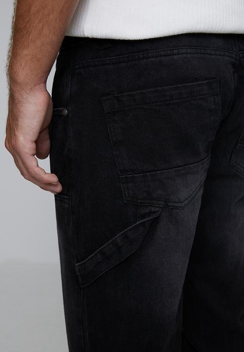 Brave Soul - Carpenter Loose Fit Denim Jean - Charcoal Regular Length