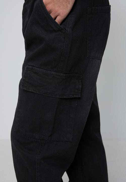 Brave Soul - Wide Leg Denim Jean - Black Wash Long Length