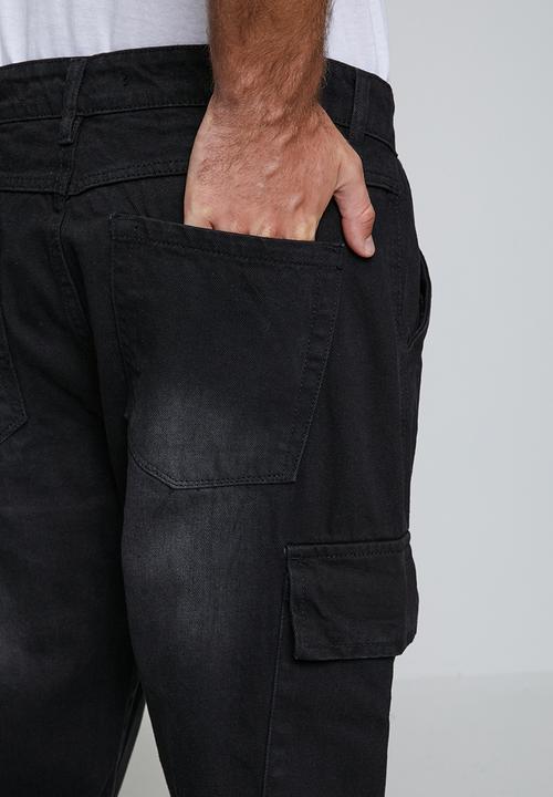 Brave Soul - Wide Leg Denim Jean - Black Wash Regular Length