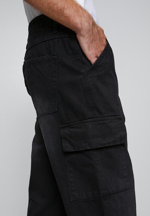 Brave Soul - Wide Leg Denim Jean - Black Wash Regular Length