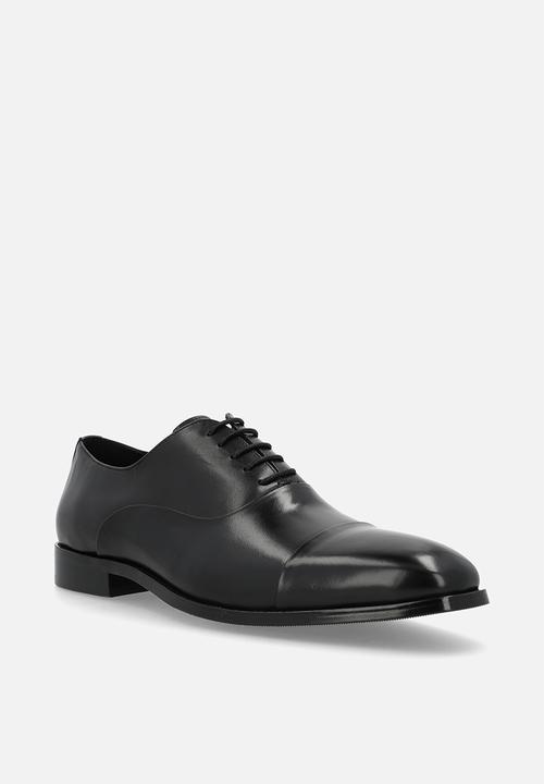 Fabino - High Shine Toe Cap Oxford - Black