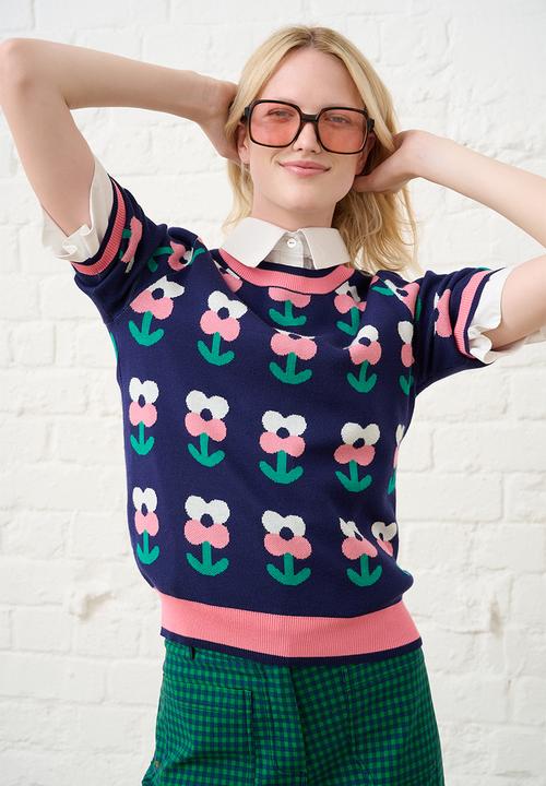 Me&B - Knitwear Top in Tulip Novelty - Purple