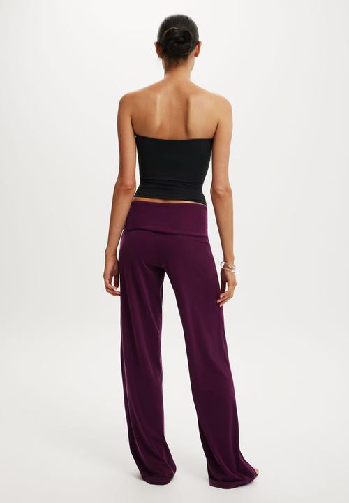 Cotton On - Honey tie pant - blackberry belle