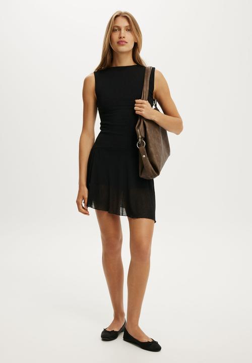 knee length dresses for ladies Vans - Benton Checker Cami Black/Marshmallow - Dress