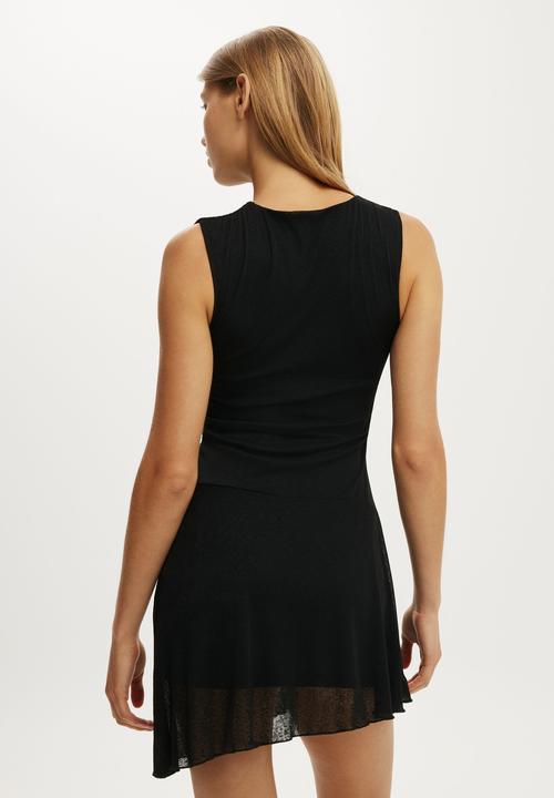 knee length dresses for ladies Maryk Mesh Mini Dress / Black | Meshki main image 0