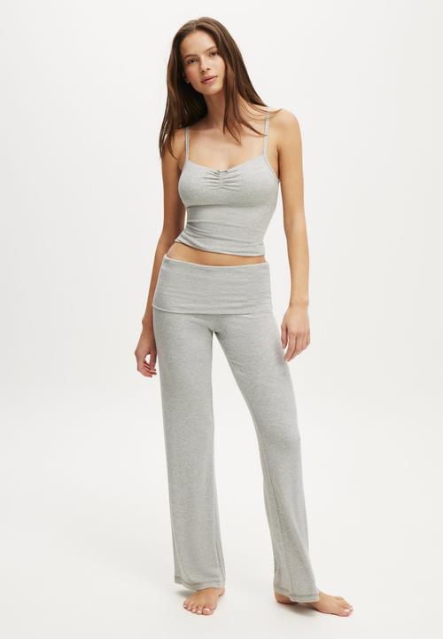 Cotton On - Sleep recovery roll waist pant - light grey marle