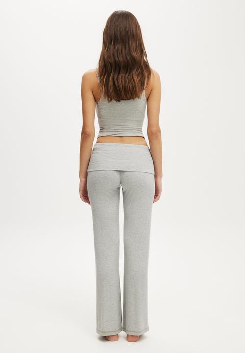 Cotton On - Sleep recovery roll waist pant - light grey marle