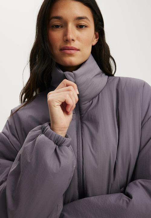 Cotton On - Ultra Light Padded Bomber Jacket - Violet Grey