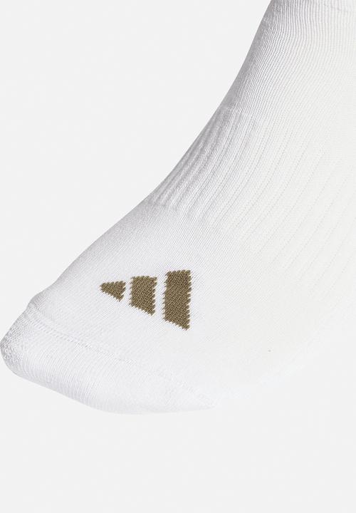 adidas Performance - Ess 3 Stripes Cushioned Crew Sock 3pk- white/wonder alum/olive 