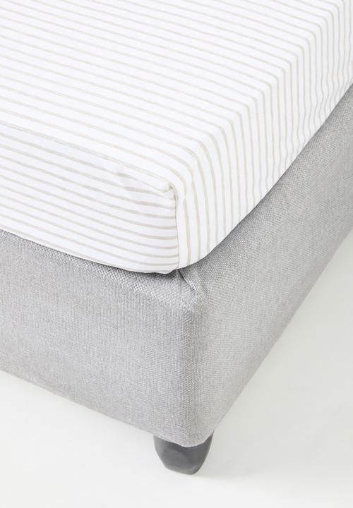 Sixth Floor - Painterly Stripe Super Soft Duvet Cover & Sheet Set - natural
