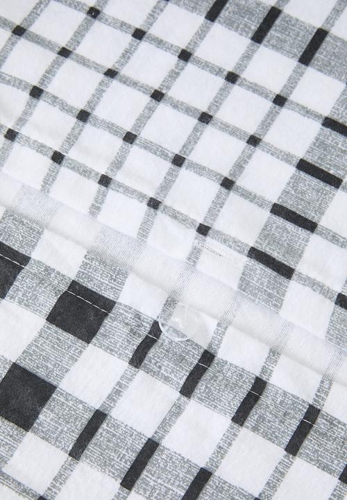 Sixth Floor - Cotton Blend Winter Check Duvet Set - White