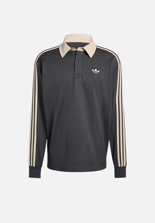 adidas Originals - 3-Strioes Rugby L/S Polo - Grey/Linen
