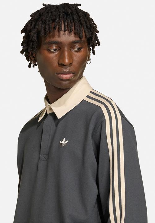 adidas Originals - 3-Strioes Rugby L/S Polo - Grey/Linen