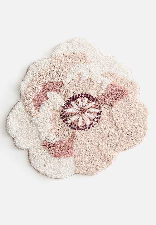 H&M - Tufted flower-shaped bath mat - powder pink/flower