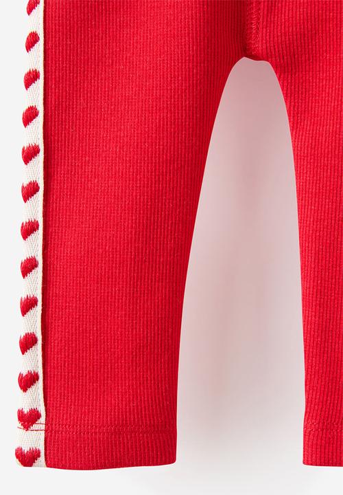 Cotton On - The Row Rib Skinny Legging - Varsity Red