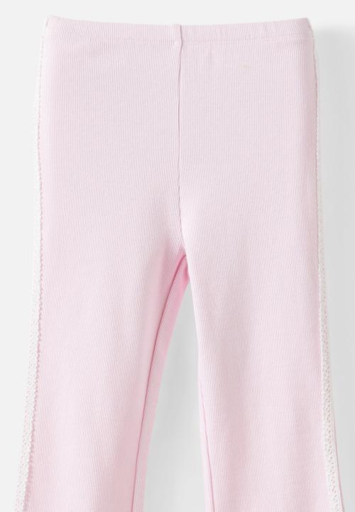 Cotton On - Francine Flare Pant - Tea Party Pink/Lace Trim
