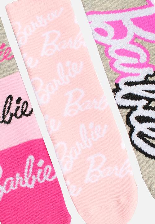 Character Group - Barbie 3 Pack Anklet Socks - Pink