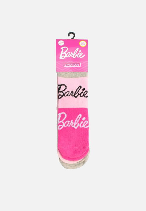 Character Group - Barbie 3 Pack Anklet Socks - Pink